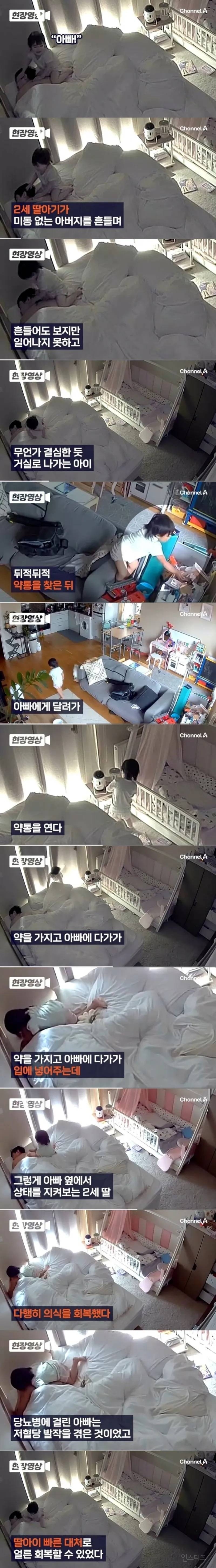 저혈당 쇼크로 쓰러진 아빠를 구한 2살 아기 | 인스티즈