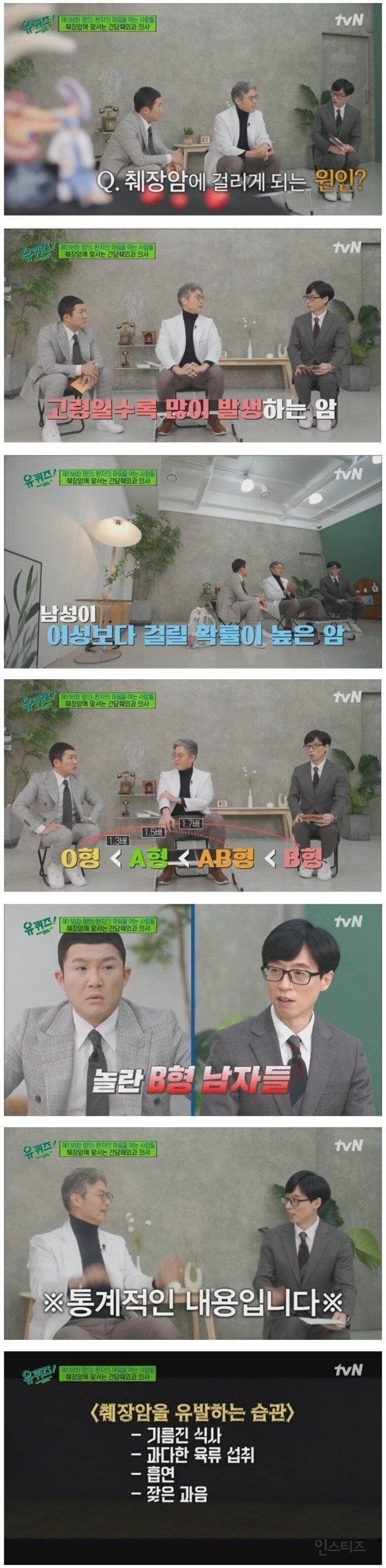 췌장암에 안 걸리는 혈액형 순서 | 인스티즈