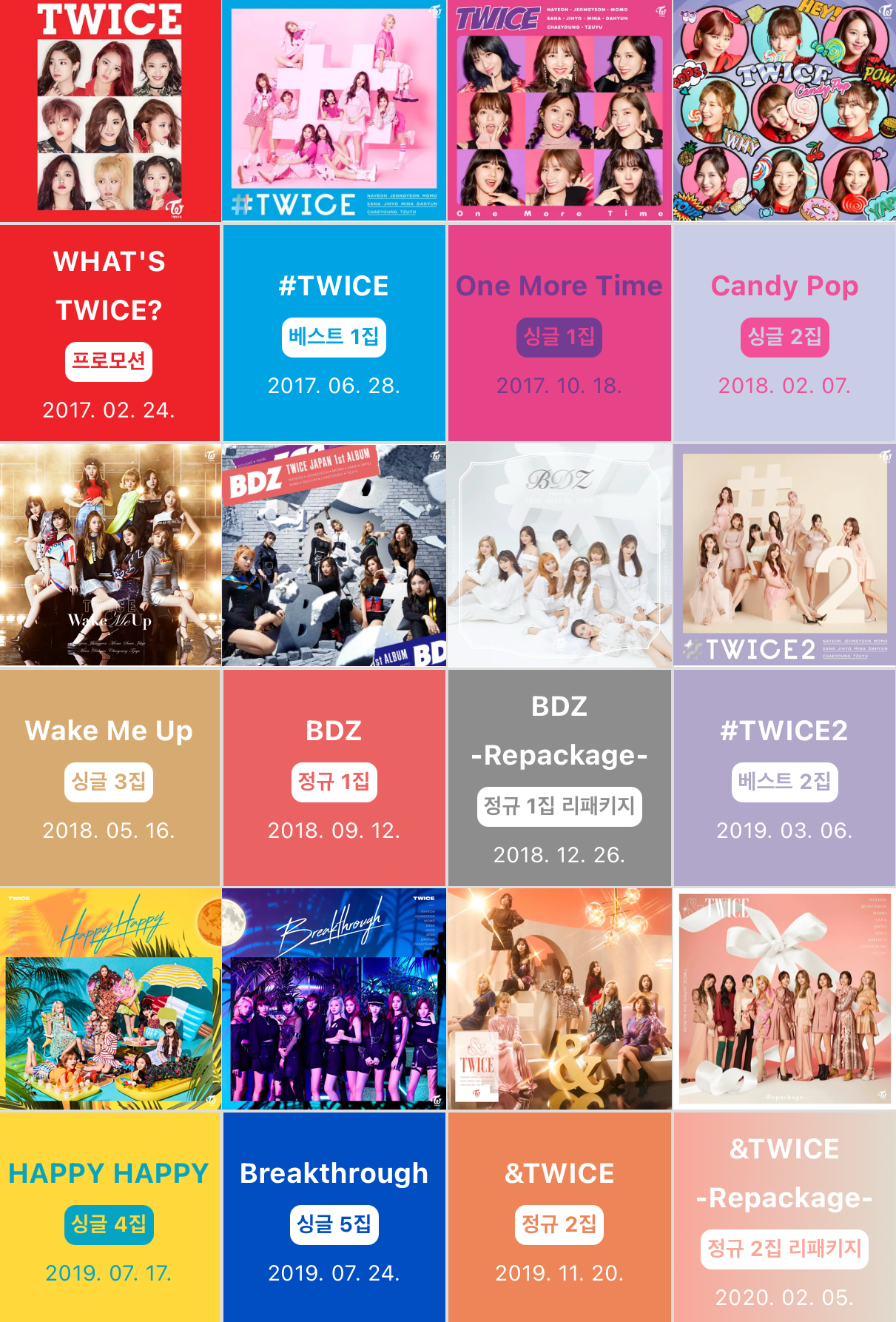[잡담] 트와이스 10주년 기념 트와이스가 10년간 발매한 앨범 | 인스티즈