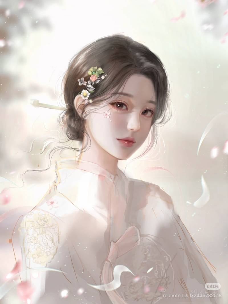 중국팬이 그린 장원영 한복 팬아트.jpg | 인스티즈