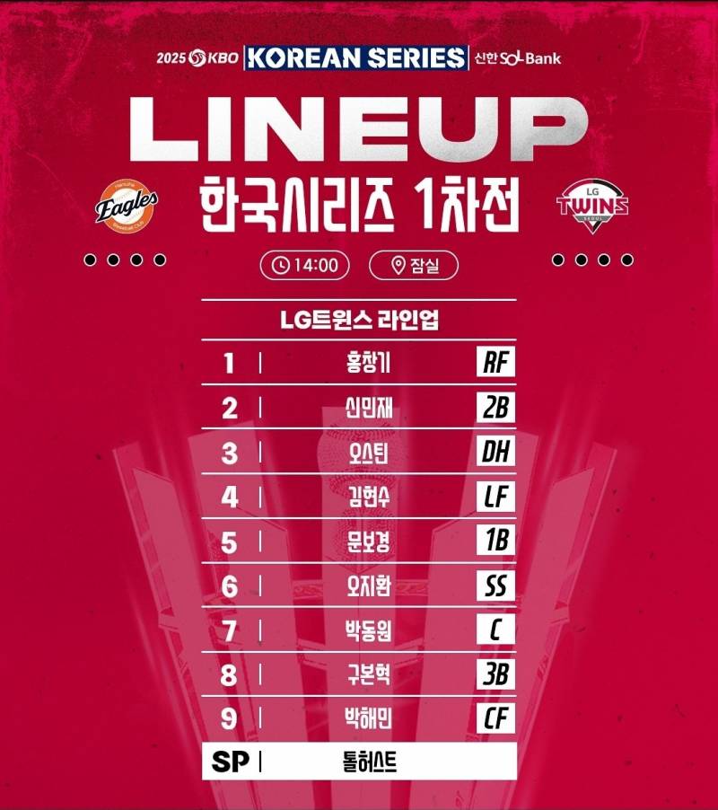 [OnAir] ❤️🖤👯‍♀️코리안시리즈 1차전 달글🧡🦅 | 인스티즈