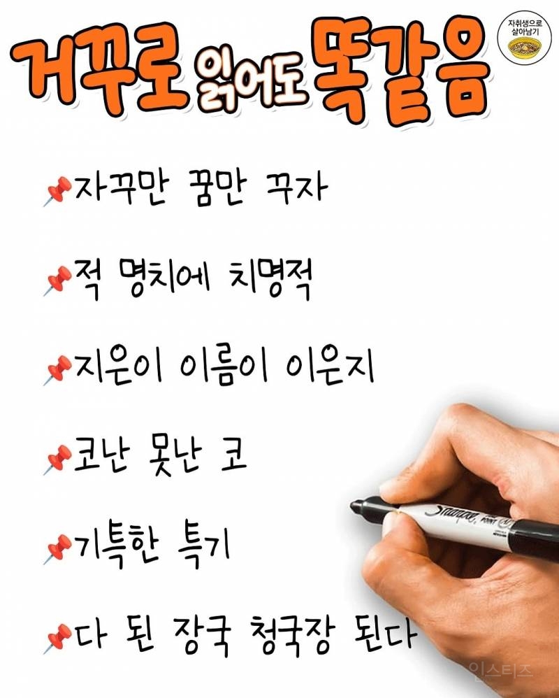 거꾸로 읽어도 똑같음 | 인스티즈