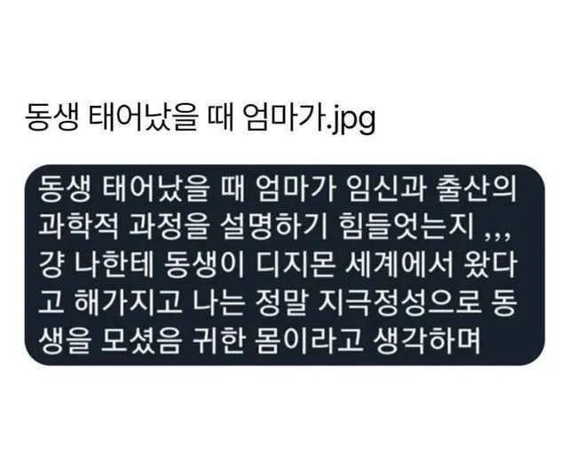 동생이 태어났을 때 엄마가.jpg | 인스티즈
