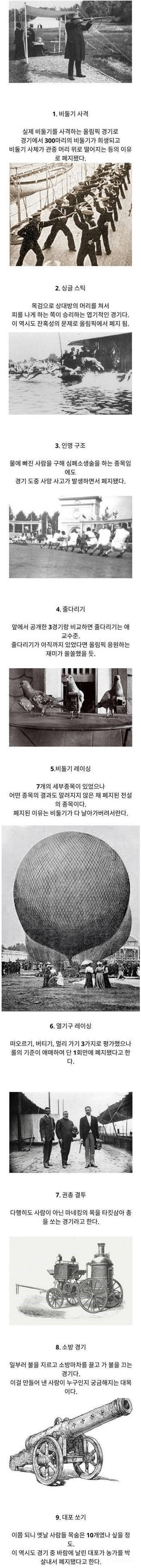 올림픽에서 폐지 됐다는 종목들 | 인스티즈