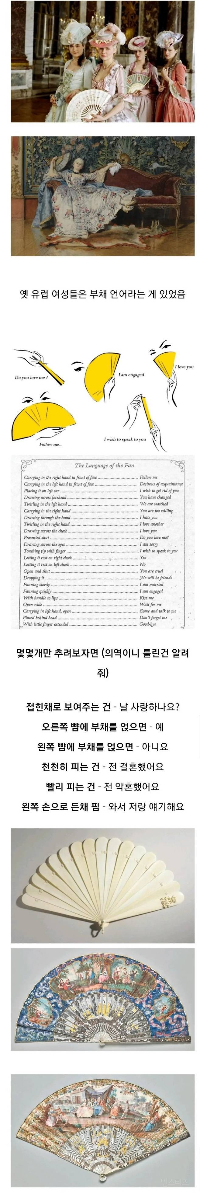 옛날 유럽 여성들의 부채 언어 | 인스티즈