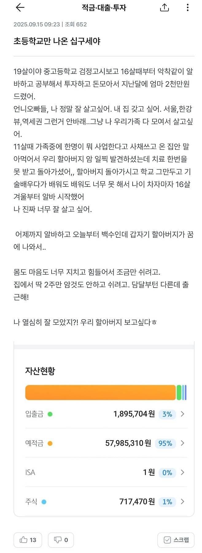 초등학교만 졸업하고 악착같이 일한 19세 소녀 | 인스티즈