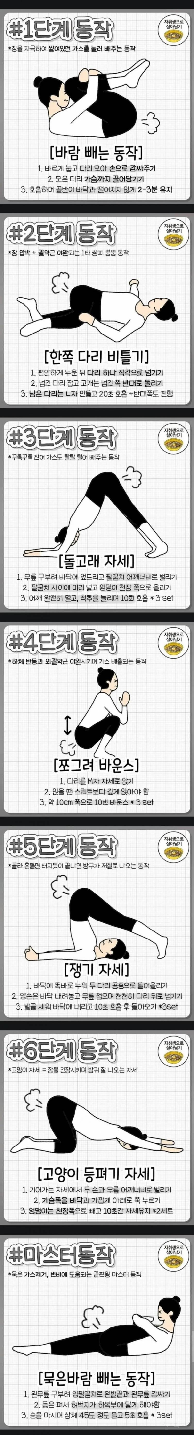 방귀 잘 나오게 하는 동작들 | 인스티즈