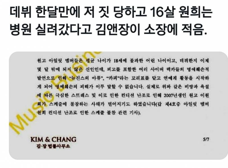 아일릿 멤버들은 '뭘 잘못했기에 이렇게까지 하는 거예요?'라고 하는데 원고는 '너희를 희생양으로 삼았다'고 차마 말할 수 없었다 | 인스티즈
