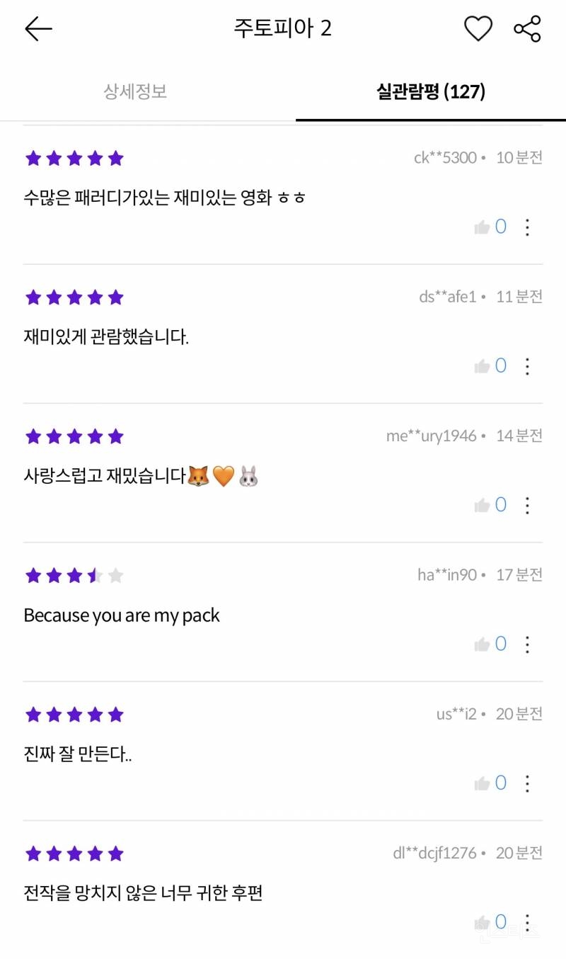 시사회에 이어서 실관람객 평까지 터졌다는 <주토피아 2> | 인스티즈