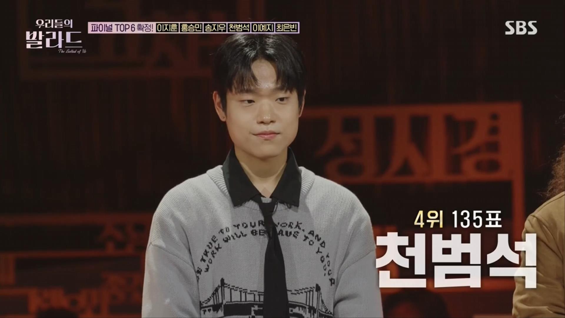 파이널 생방 앞둔 SBS 발라드 오디션 <우리들의 발라드> 최종 결선에 오른 TOP 6 | 인스티즈