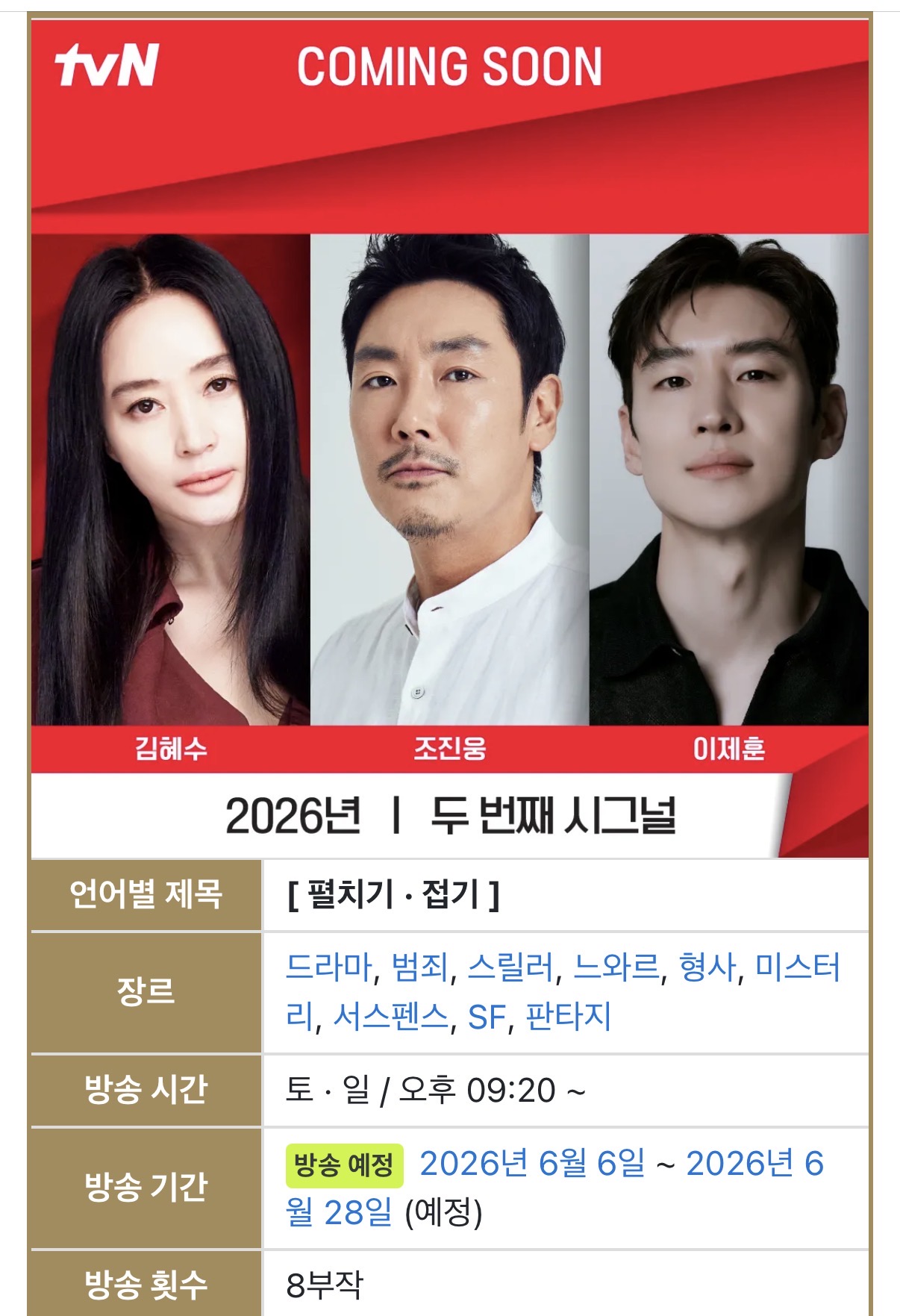 [잡담] 조진웅 은퇴로 인한 TVN 대참사 | 인스티즈