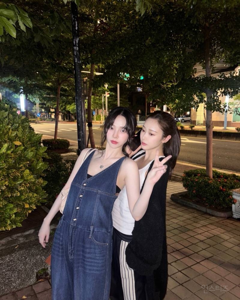 느낌 좋은 에스파 아우디즈(에스파 카리나&지젤) 길거리 샷.jpg | 인스티즈