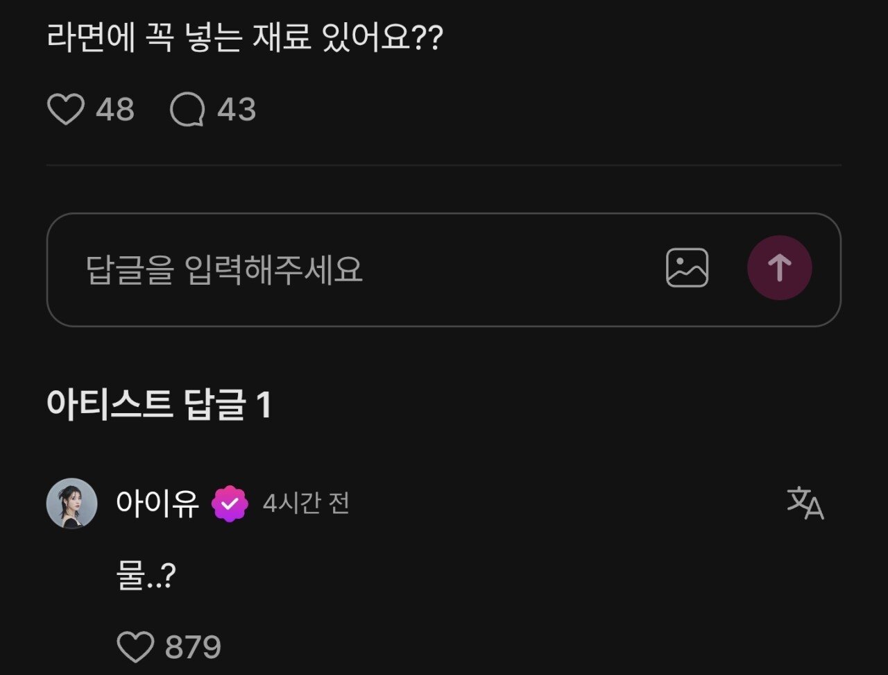 [정보/소식] 아이유가 라면 끓일때 꼭 넣는다는것.jpg | 인스티즈