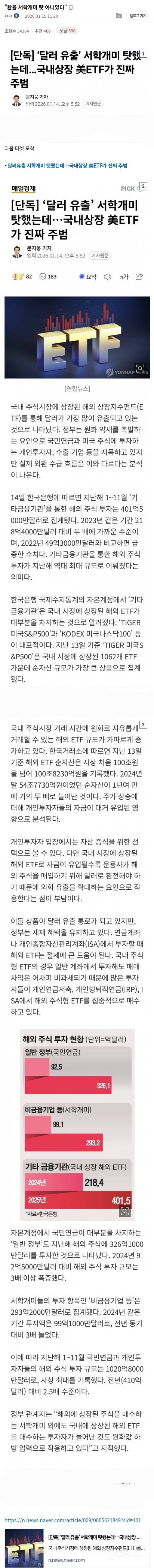 "환율 서학개미 탓 아니었다" | 인스티즈