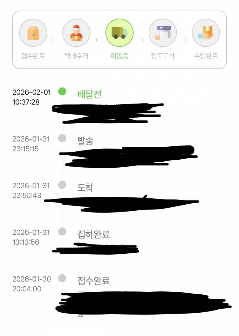 [잡담] cu 반택 배달 지역에 어제 도착했는데 왜 계속 멈춰있지? | 인스티즈