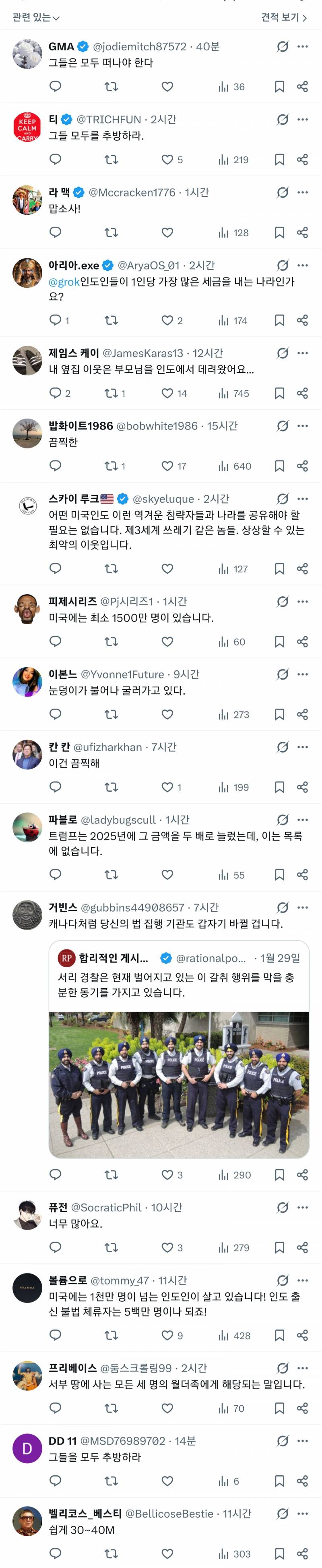 [잡담] 미국 네티즌, 인도계 인구 500만 명 돌파! 가족 체인 이민으로 폭발적 증가 우려 | 인스티즈