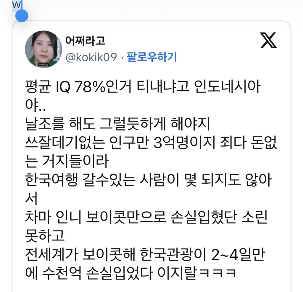 한국의 동남아 인종차별로 인도네시아와 그외 국가들이 보이콧해서 한국 관광이 수십억 손해를 봤다고 함 | 인스티즈