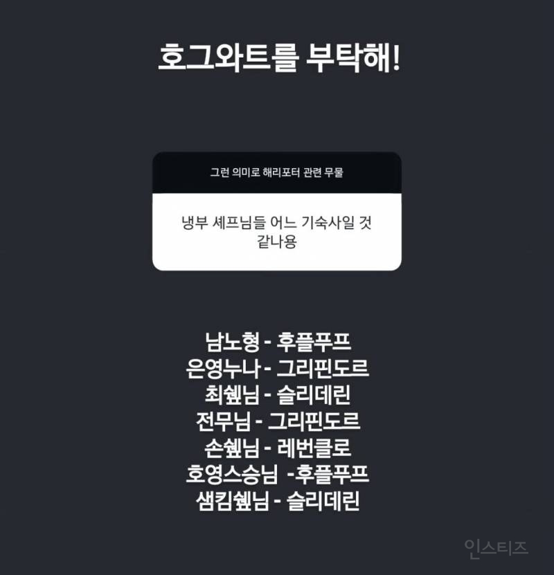 맛피자가 생각하는 냉부 셰프들 해리포터 기숙사.jpg | 인스티즈