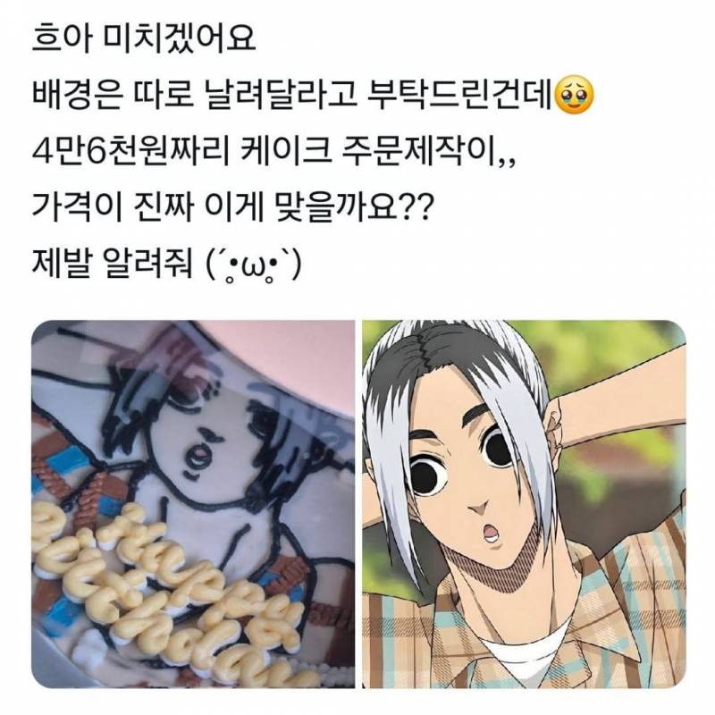 댓글창 터졌던 46000원 주문제작 케이크 논란..JPG | 인스티즈