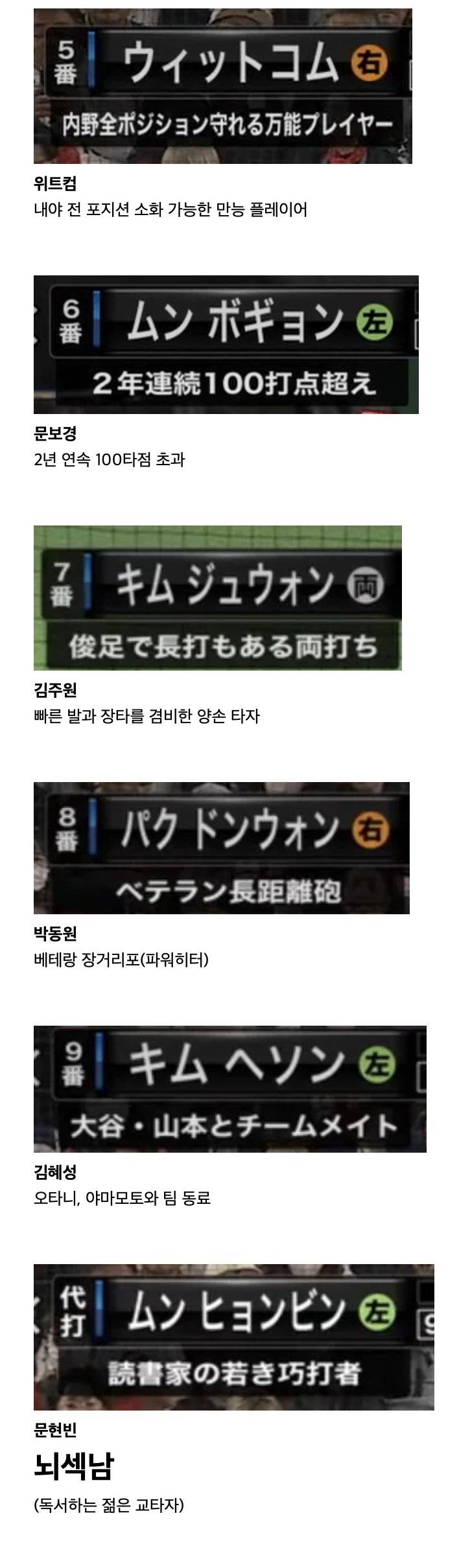 [잡담] 일본 중계 선수별 코멘트인데 한명만 이상하잖아요 | 인스티즈