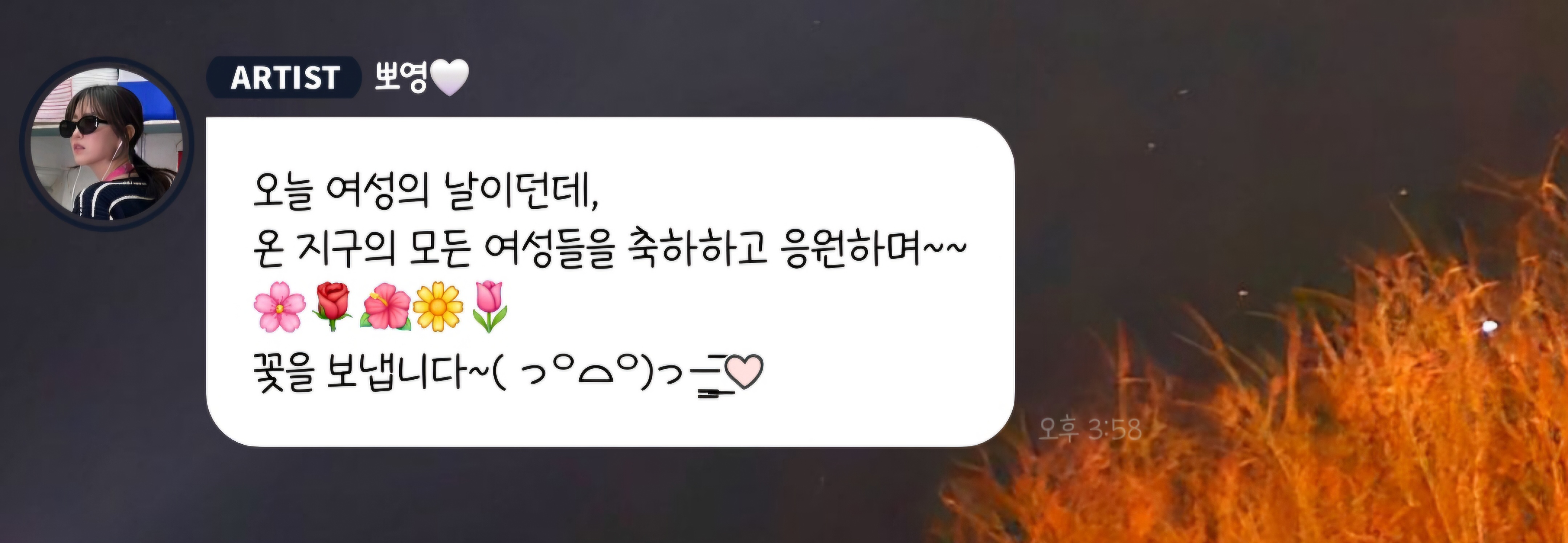 [잡담] 박보영) 여성의날 축하 메세지 남긴 박보영 | 인스티즈