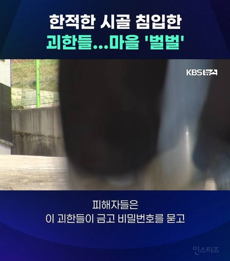 충청도 시골마을에서 얼굴 가린 괴한들이 가정집 침입+폭행함 | 인스티즈