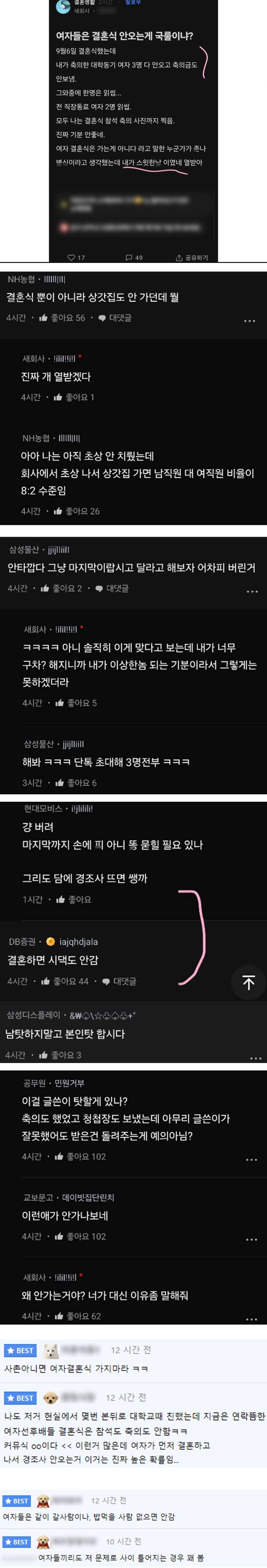 여성이 결혼식 안 오는 게 국룰일까? | 인스티즈