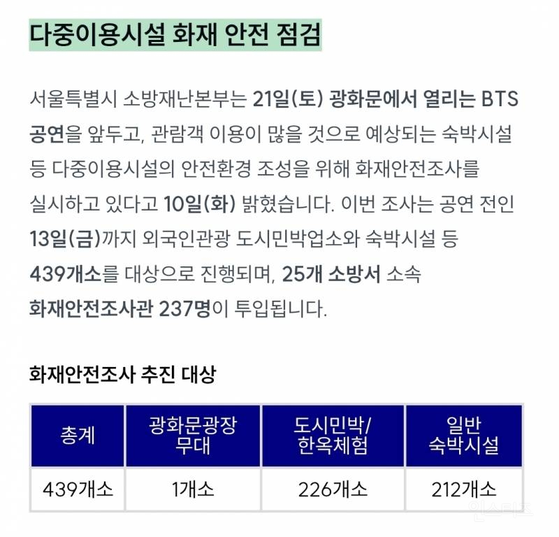 광화문 BTS 컴백행사로 하이브가 욕먹는 이유 중 하나 | 인스티즈