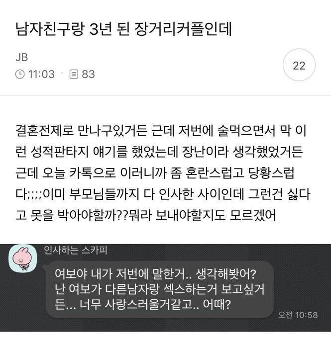 (충격주의) 다른 남과 섹스하는거 보고싶다는 예비신랑..JPG | 인스티즈