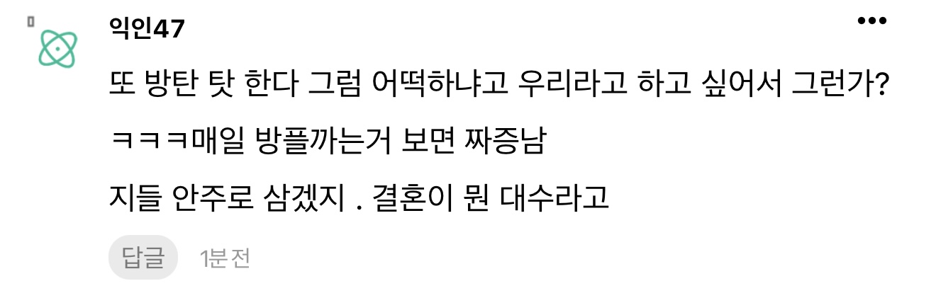 [마플] ???: 또 방탄 탓한다 결혼이 뭔 대수라고 | 인스티즈