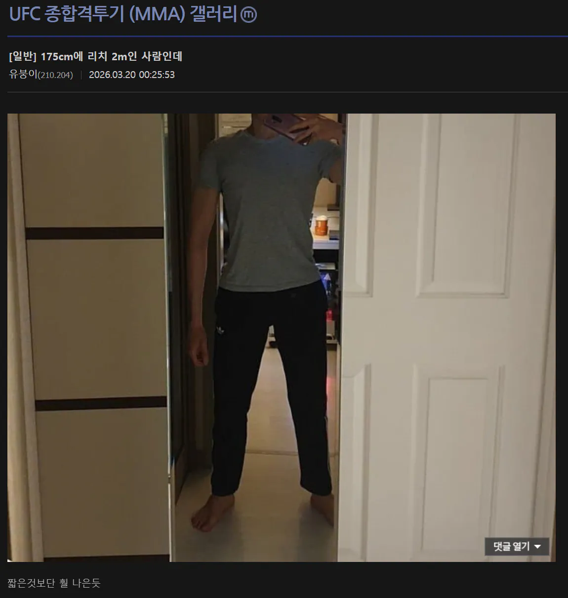 키 175cm에 리치 2m 라는 사람 jpg | 인스티즈