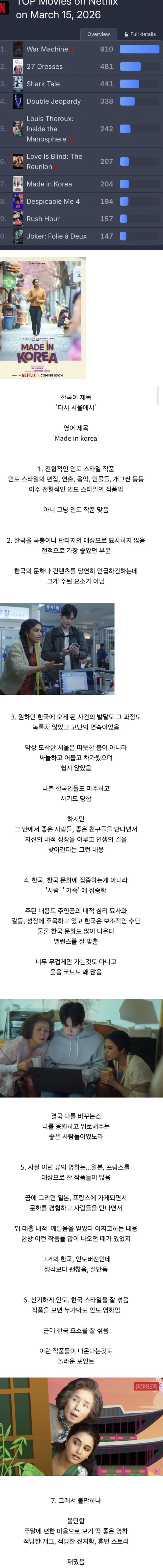 [잡담] 한국이 배경이 된 넷플릭스 인도영화 | 인스티즈