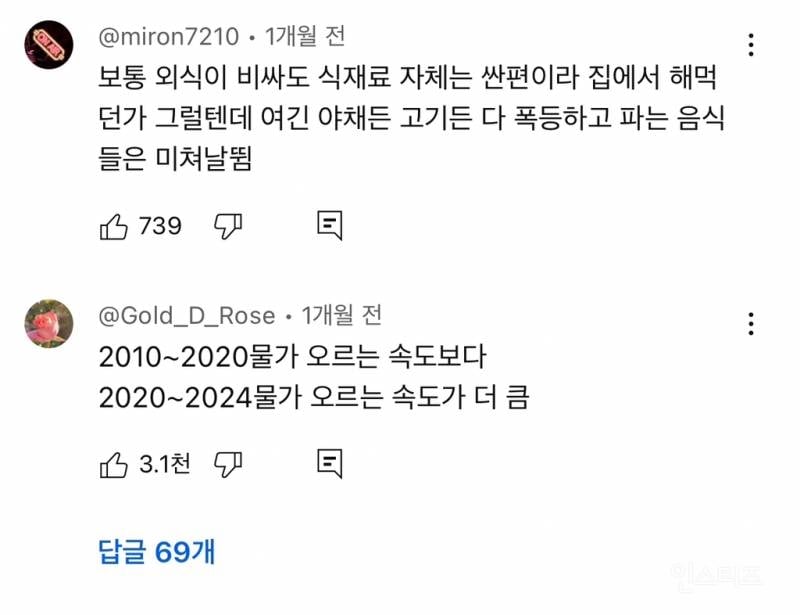 아직도 물가적응 못한사람 특징 | 인스티즈