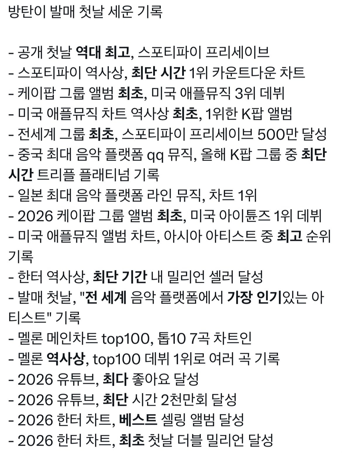 [마플] 방탄이 발매 첫날 세운 기록 | 인스티즈