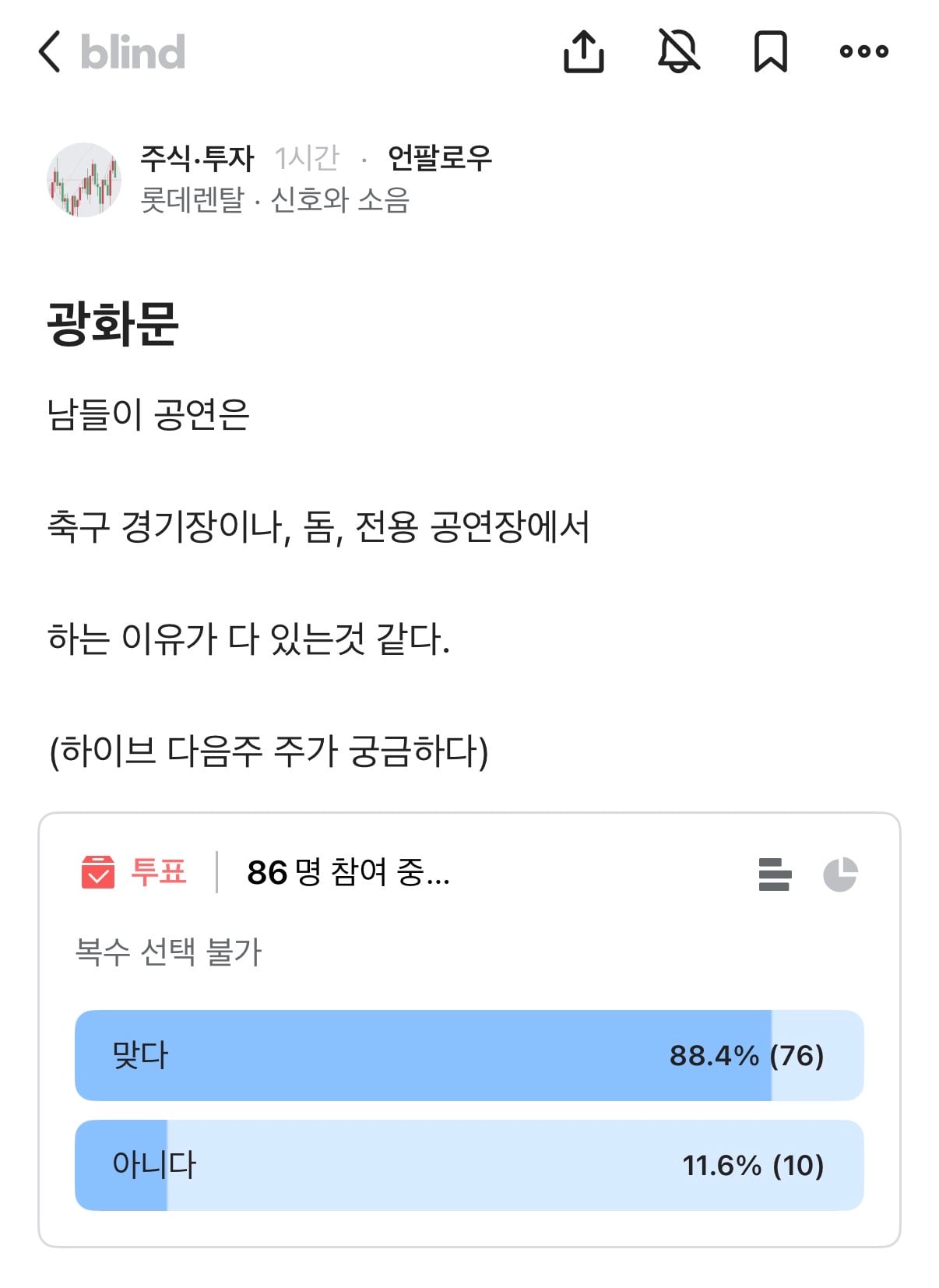 [잡담] 오늘자 살벌한 BTS 블라인드 반응 | 인스티즈