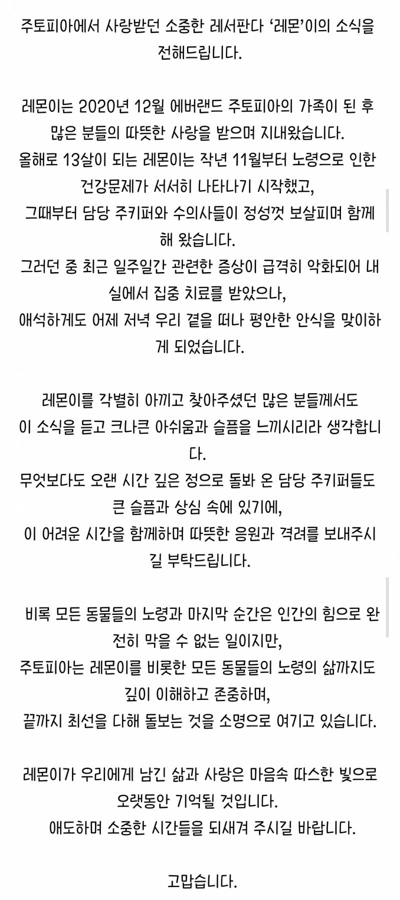 [잡담] 레서판다 레몬이 레서판다별 갔대ㅠ | 인스티즈