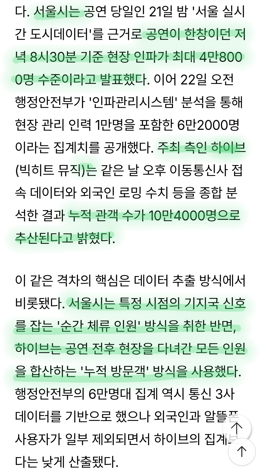 [잡담] 서울시 4만 vs 하이브 10만 왜 다른지 떴다 | 인스티즈