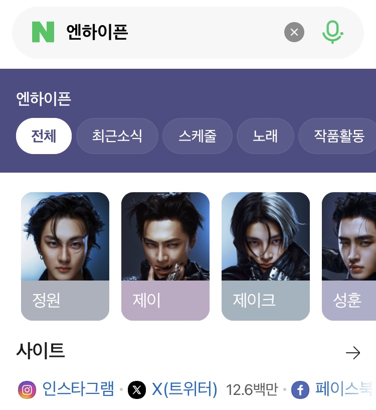 [잡담] 엔하이픈 이제 네이버 프로필까지 정리되었다 | 인스티즈