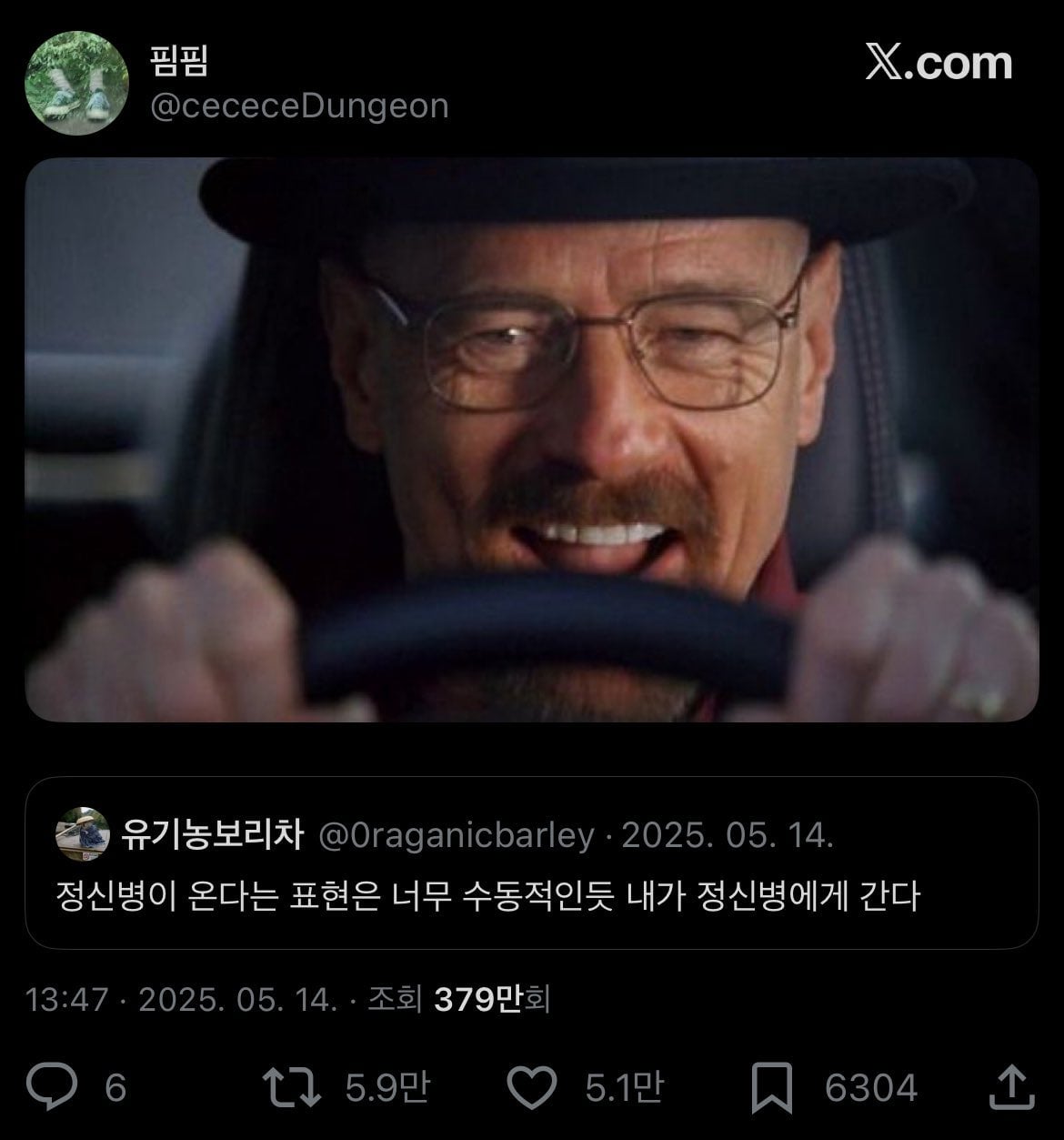 [마플] 정신병이 온다는 표현은 너무 수동적인듯 | 인스티즈