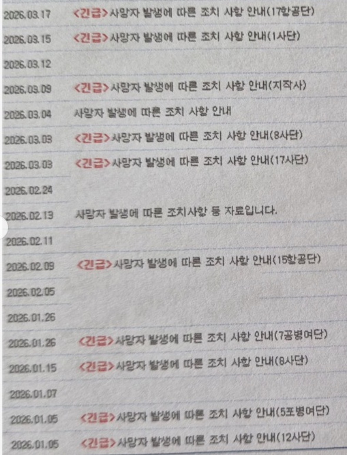 [정보/소식] 한달 동안 사망하는 육군 군인수 (내부 사망자 게시판) | 인스티즈