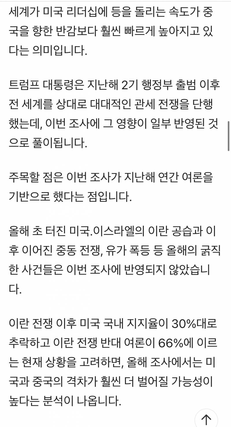 [잡담] "미국보다 중국이 낫다"…세계 여론, 19년 만에 최대 격차로 역전 | 인스티즈