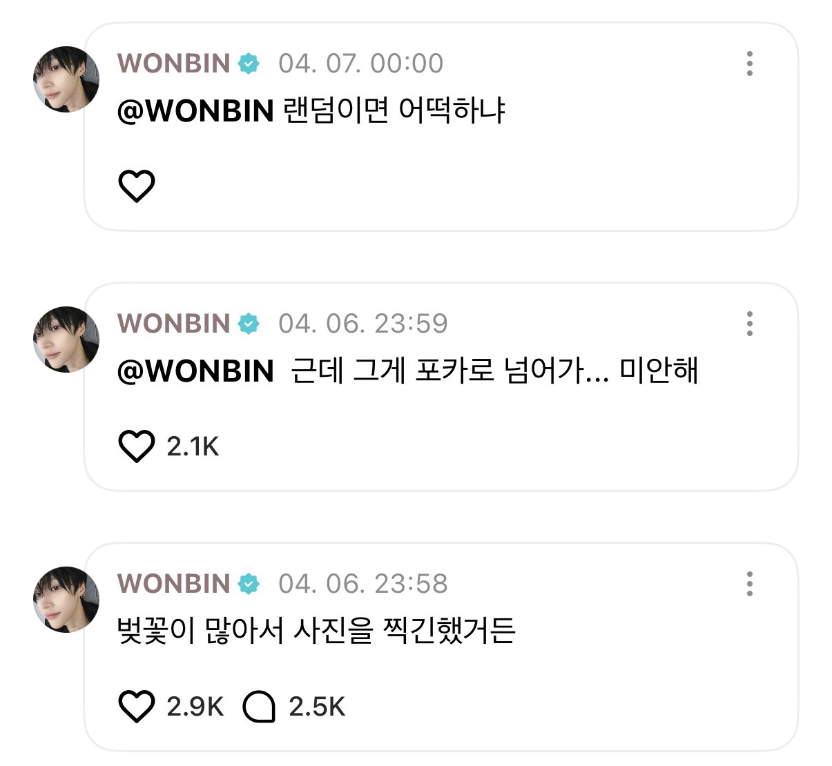 [잡담] 원빈이 벚꽃 포카 이럴 것 같다 ㅋㅋㅋㅋㅋㅋㅋㅋㅋㅋ | 인스티즈