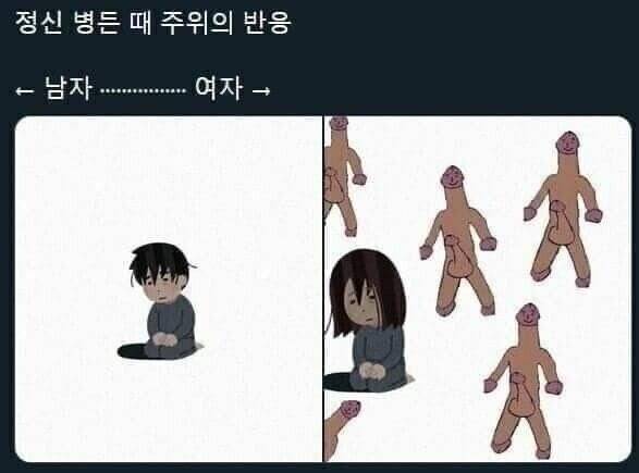 [잡담] 혐오주의 정신 병들었을때 남 녀의 차이 | 인스티즈