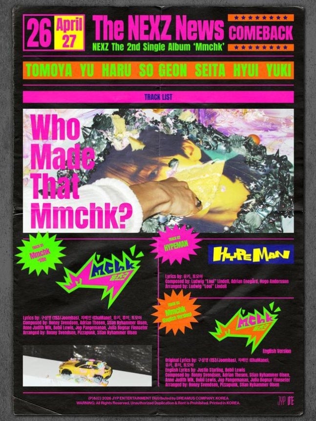 [정보/소식] '컴백' 넥스지, 타이틀곡은 'Mmchk'(음츠크)…전곡 작사 참여 | 인스티즈