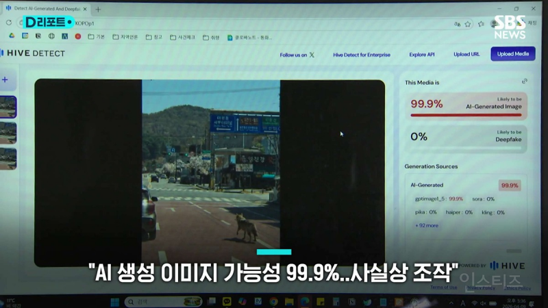 동물원 탈출 늑구 목격 사진들은 ai 생성 이미지.jpg | 인스티즈