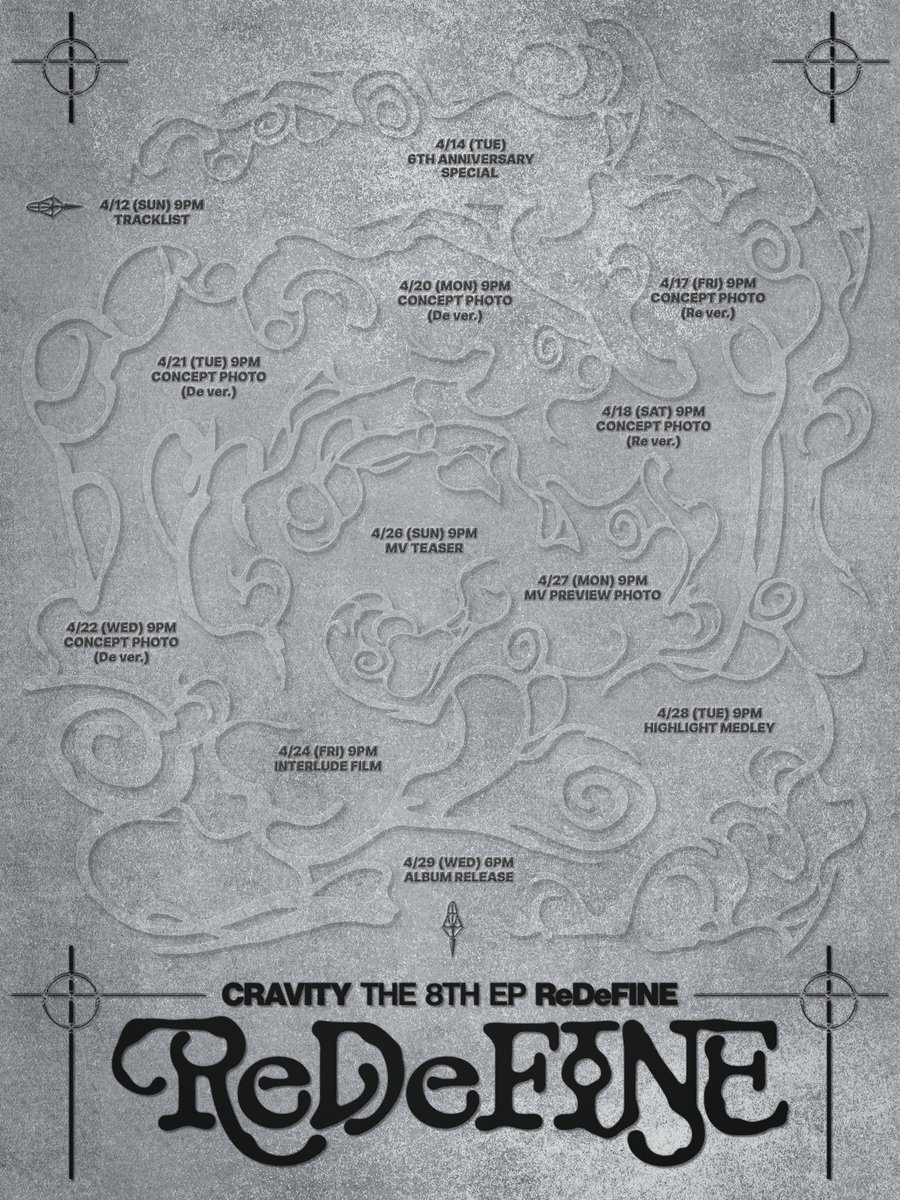 [정보/소식] 크래비티 THE 8TH EP 'ReDeFINE' (리디파인) 스케줄러🐍2026. 04. 29 WED 6PM (KST) | 인스티즈