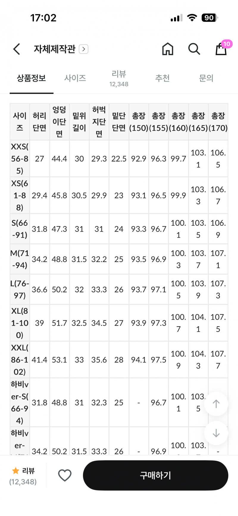 [잡담] 바지 하나 사려는데 사이즈 무슨일이지 | 인스티즈
