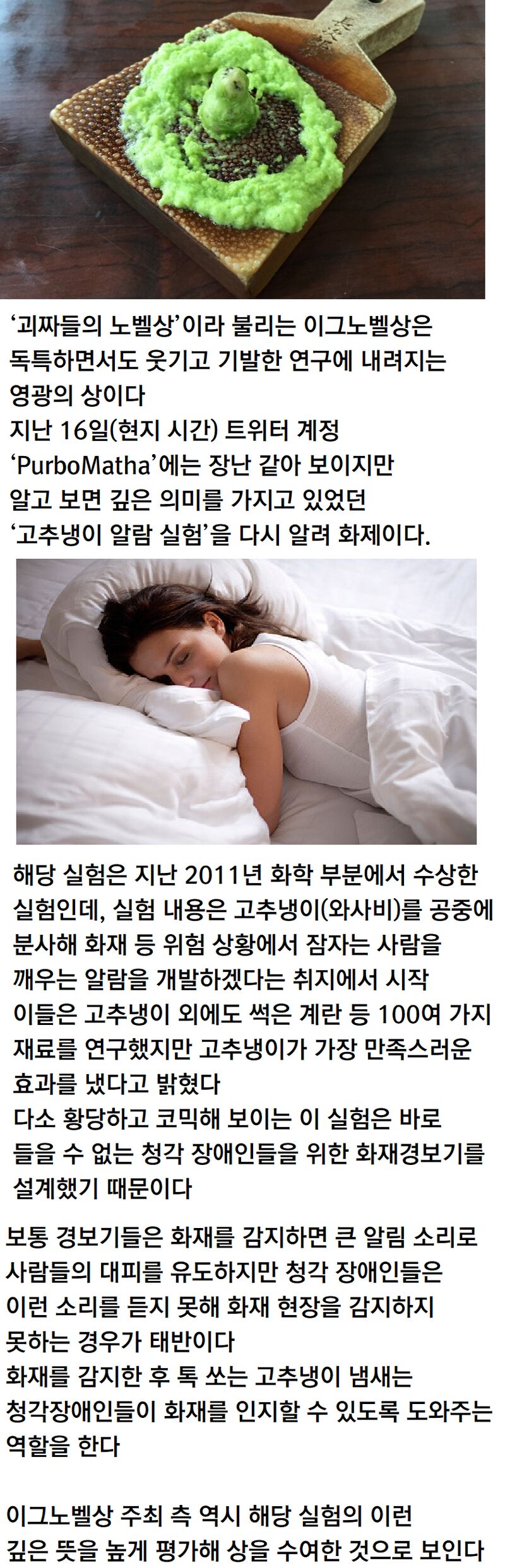 고추냉이를 이용한 실험으로 이그노벨상 받은 이유 | 인스티즈