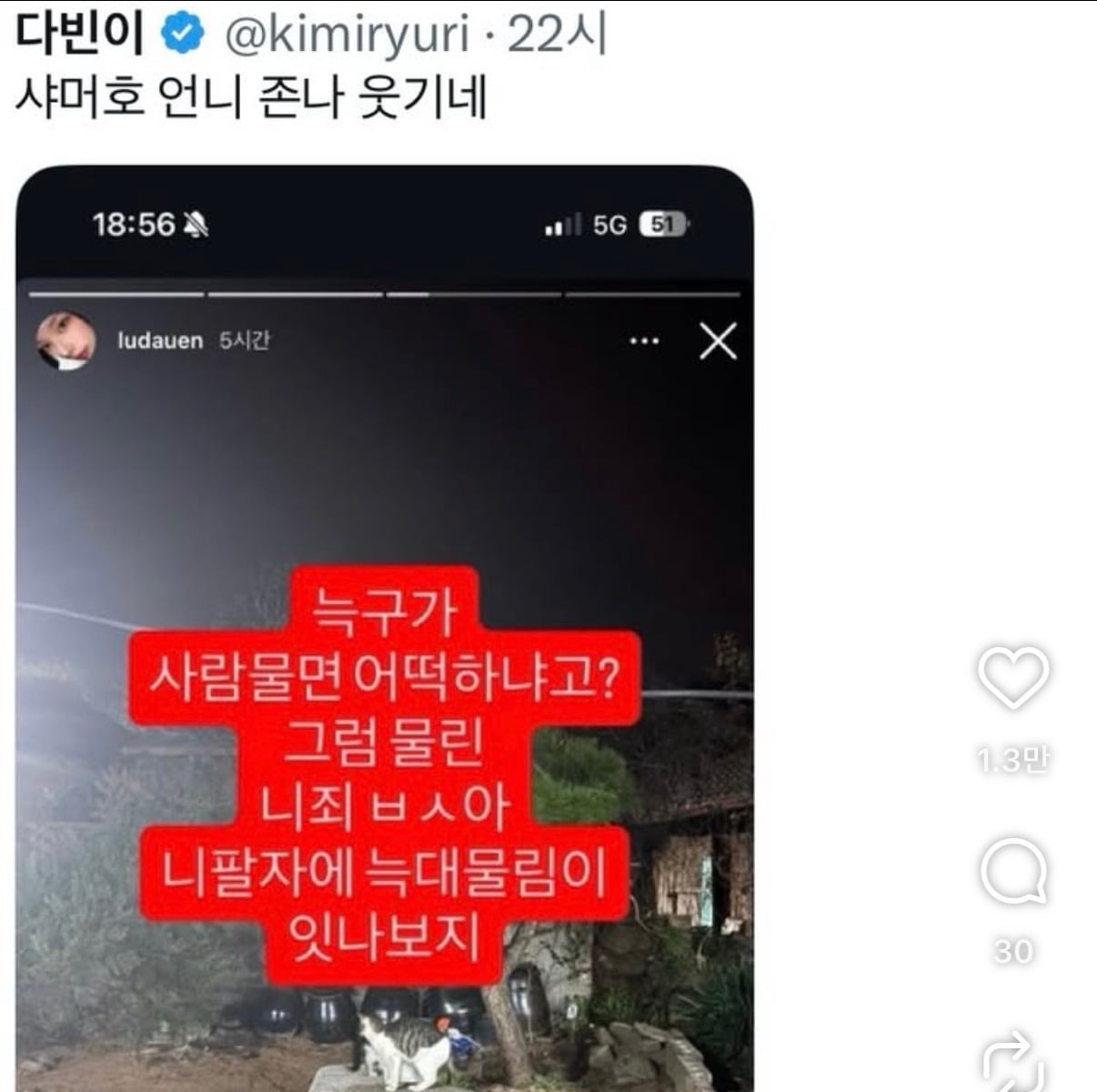 [잡담] 늑구 관련 글 중 제일 웃김 ㅋㅋㅋㅋ | 인스티즈