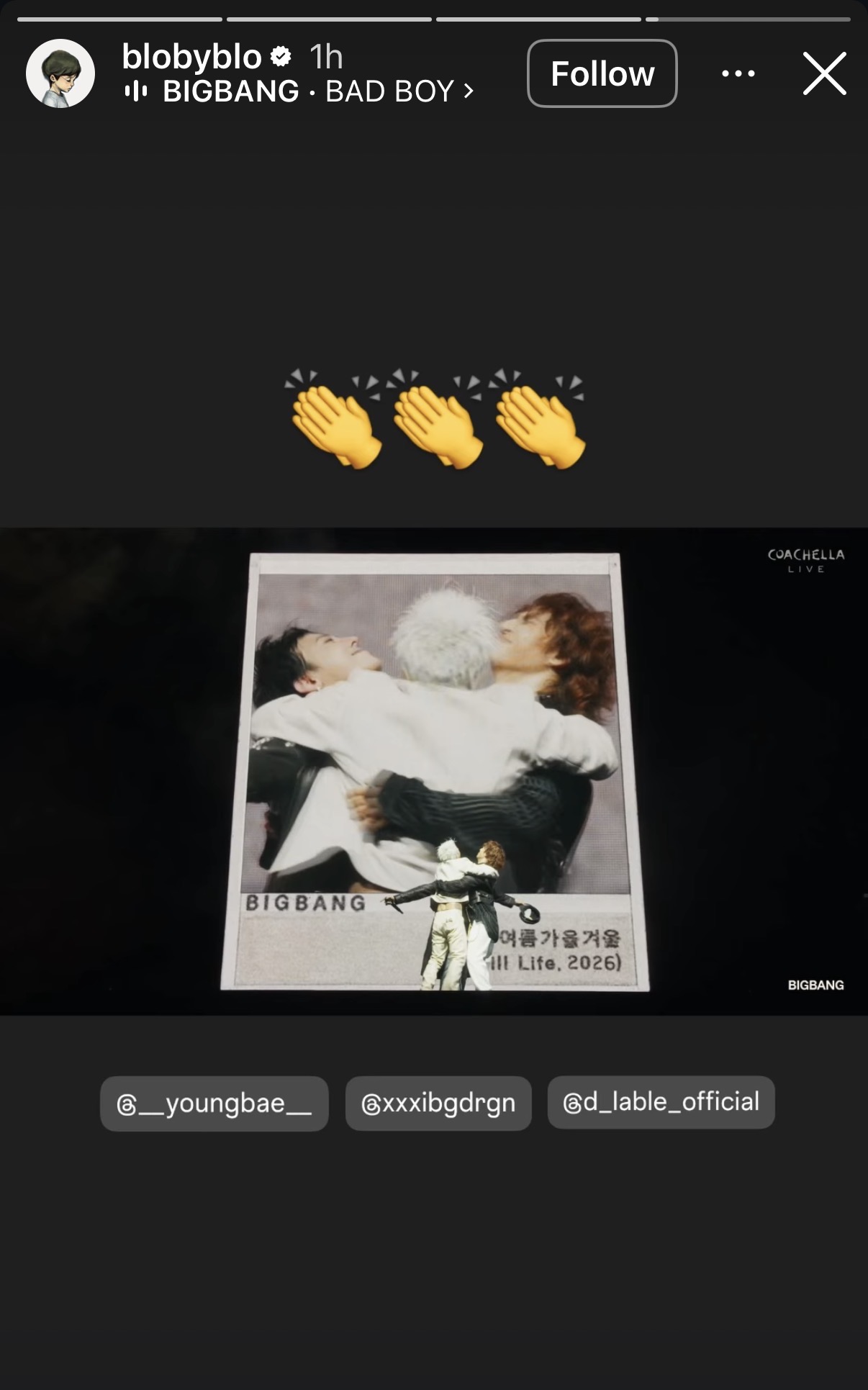 [잡담] 에픽하이 타블로 인스스 빅뱅 코첼라!! | 인스티즈